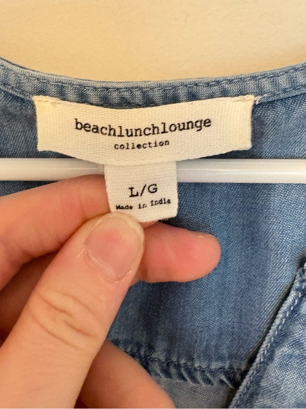 Beach Lunch Lounge Large Denim Shift Dress Lyocell Sleeveless Western Coastal - Picture 4 of 9